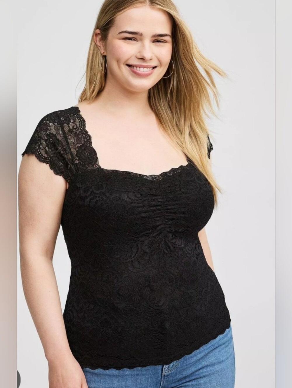 torrid Black Lace Cap-Sleeve Camisole